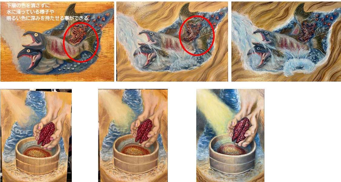 油絵(自作) 幻想的な、世界で1枚しかない油絵です。粗い筆遣い